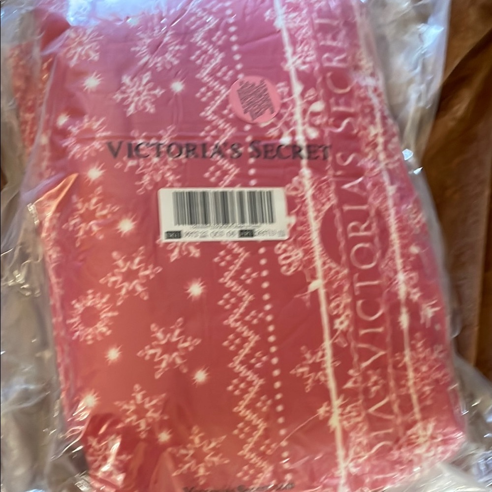 Victoria's Secret Red Snowflake Plush Throw